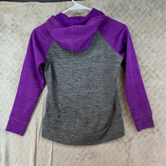 And1 Head Womens Small Hoodie Sweatshirt Gray Purple Fleece Full Zip Athletic - Picture 11 of 15